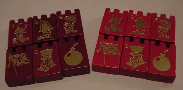 Wooden Stratego pieces Wooden Stratego pieces