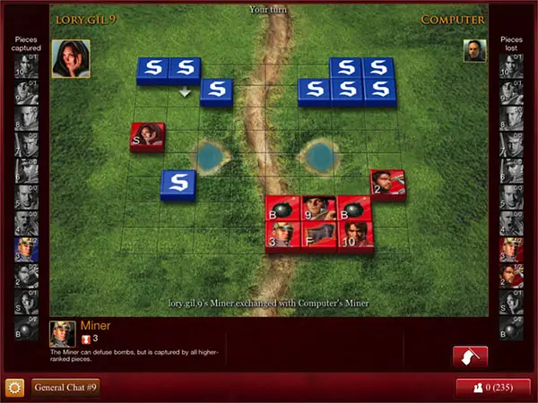 Screenshot of quick arena game played on Stratego.com Screenshot of quick arena game played on Stratego.com